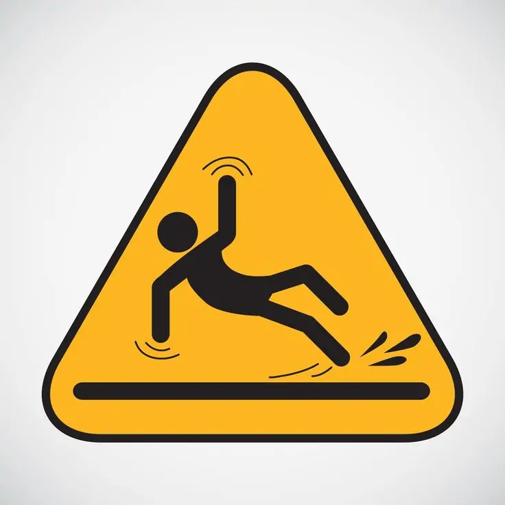 a slip and fall workplace safety sign